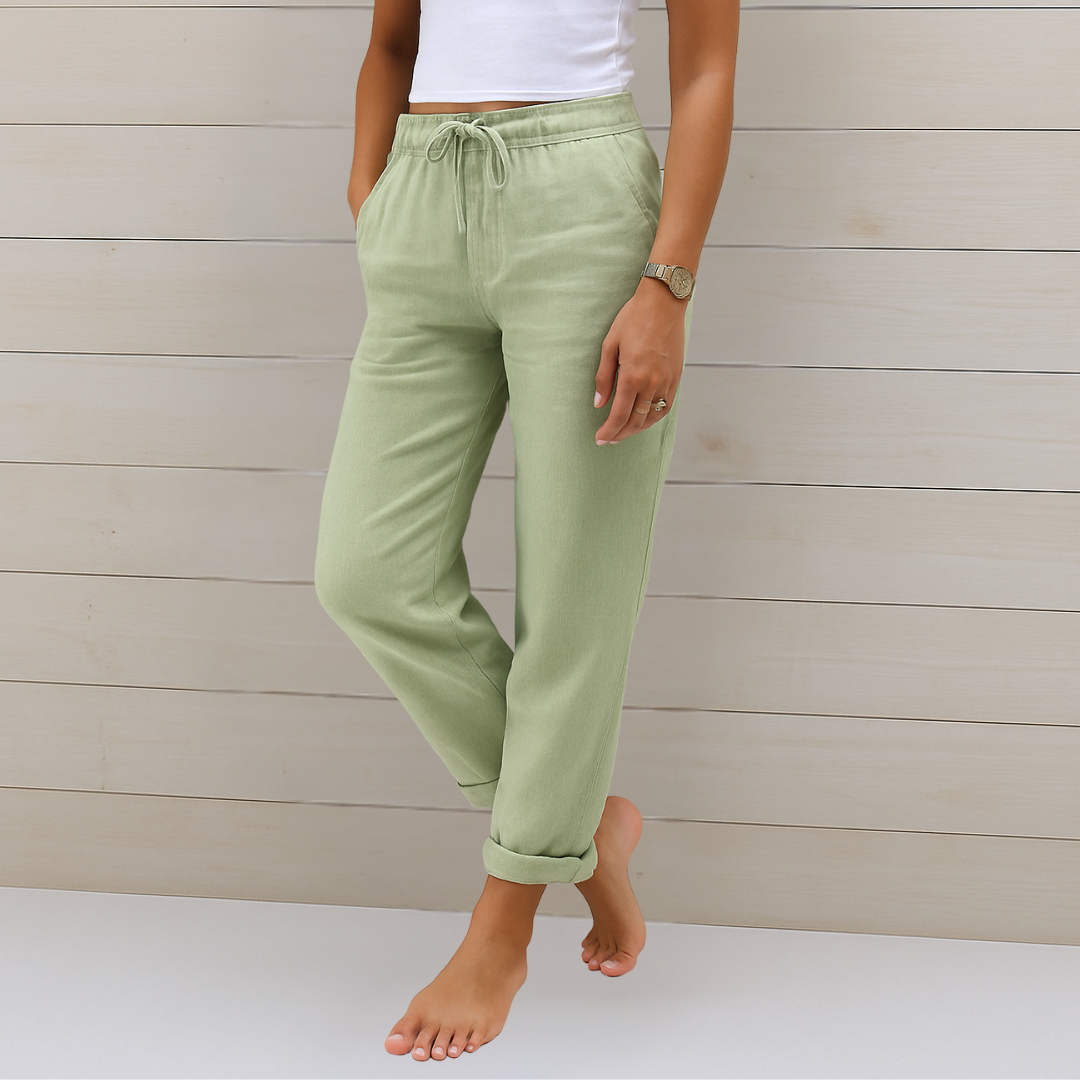 Susy | Pantaloni stretch in lino traspirante premium
