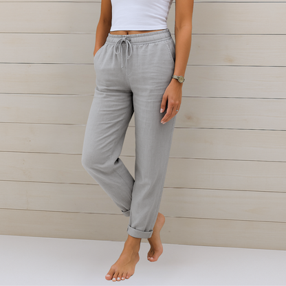 Susy | Pantaloni stretch in lino traspirante premium