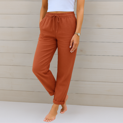 Susy | Pantaloni stretch in lino traspirante premium