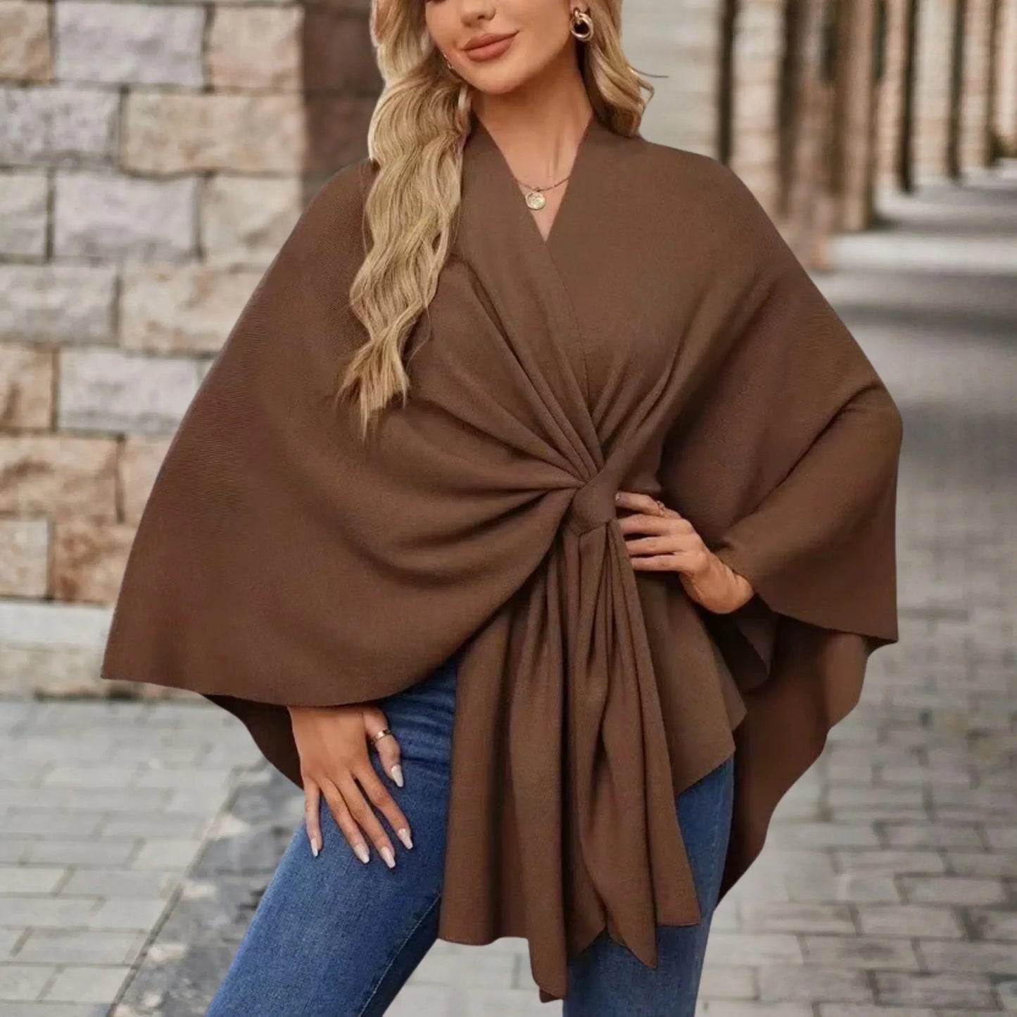 Yvette | Poncho Elegante Drappeggiata