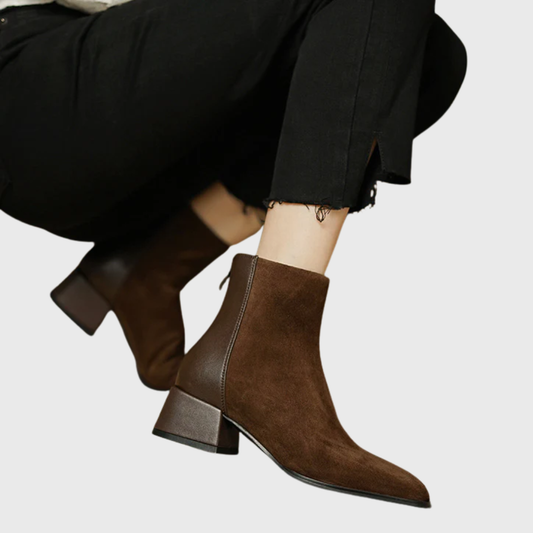 Viola | Stivaletti in Suede con Tacco Medio