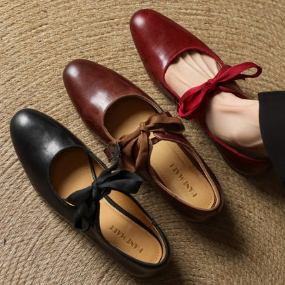 Bellaria | Ballerine Eleganti in Vera Pelle Italiana con Fiocco