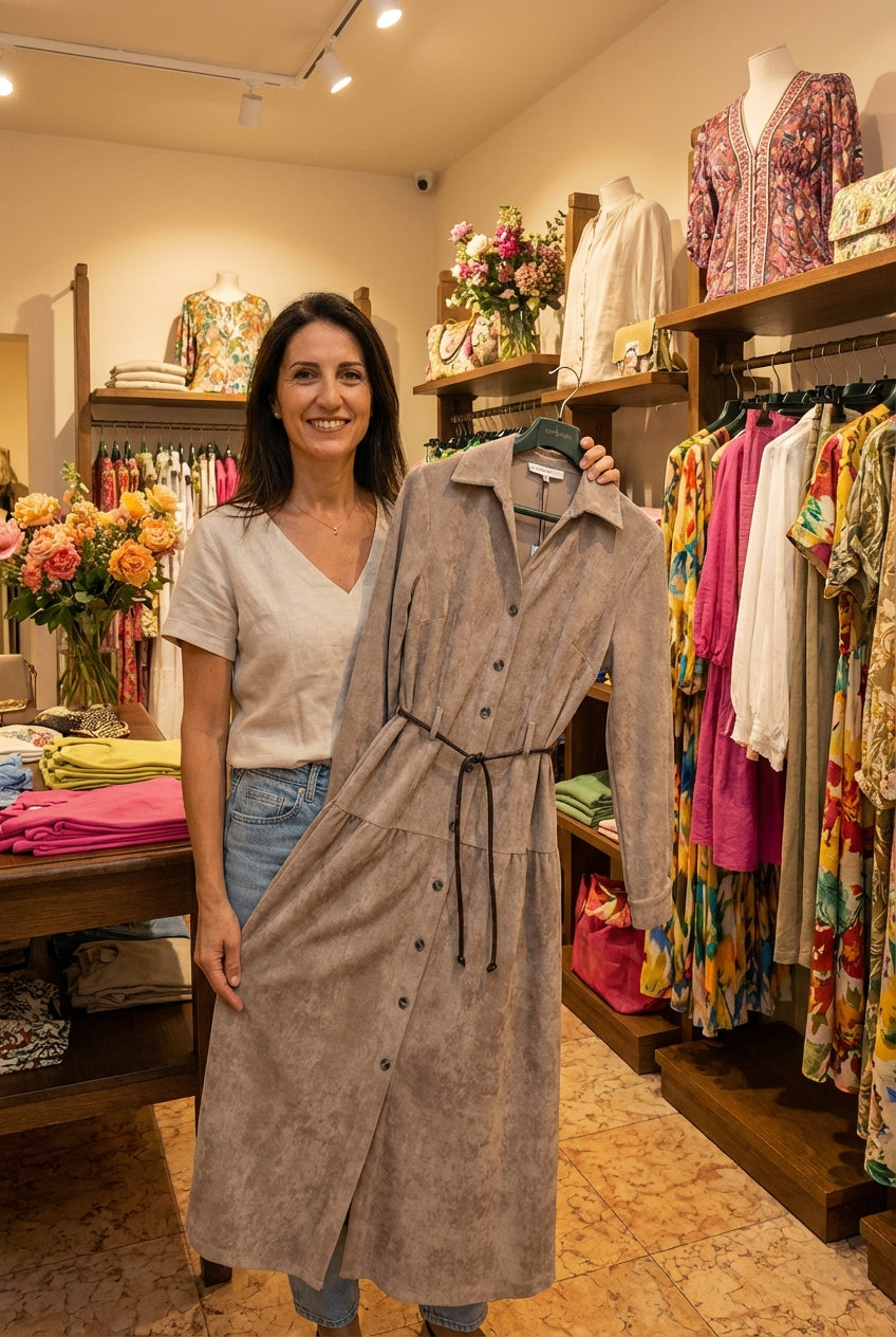 RosanoVerona™ | Abito lungo con colletto classico