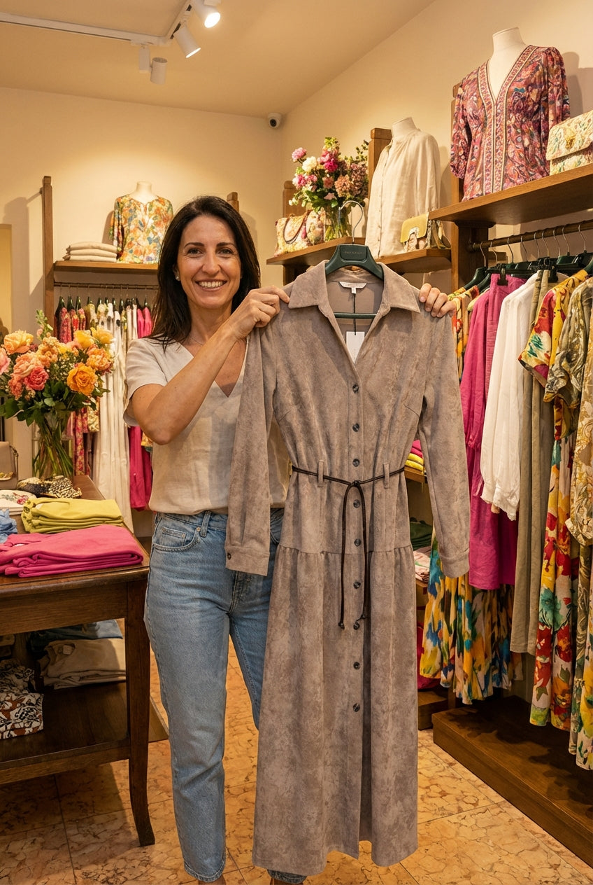 RosanoVerona™ | Abito lungo con colletto classico