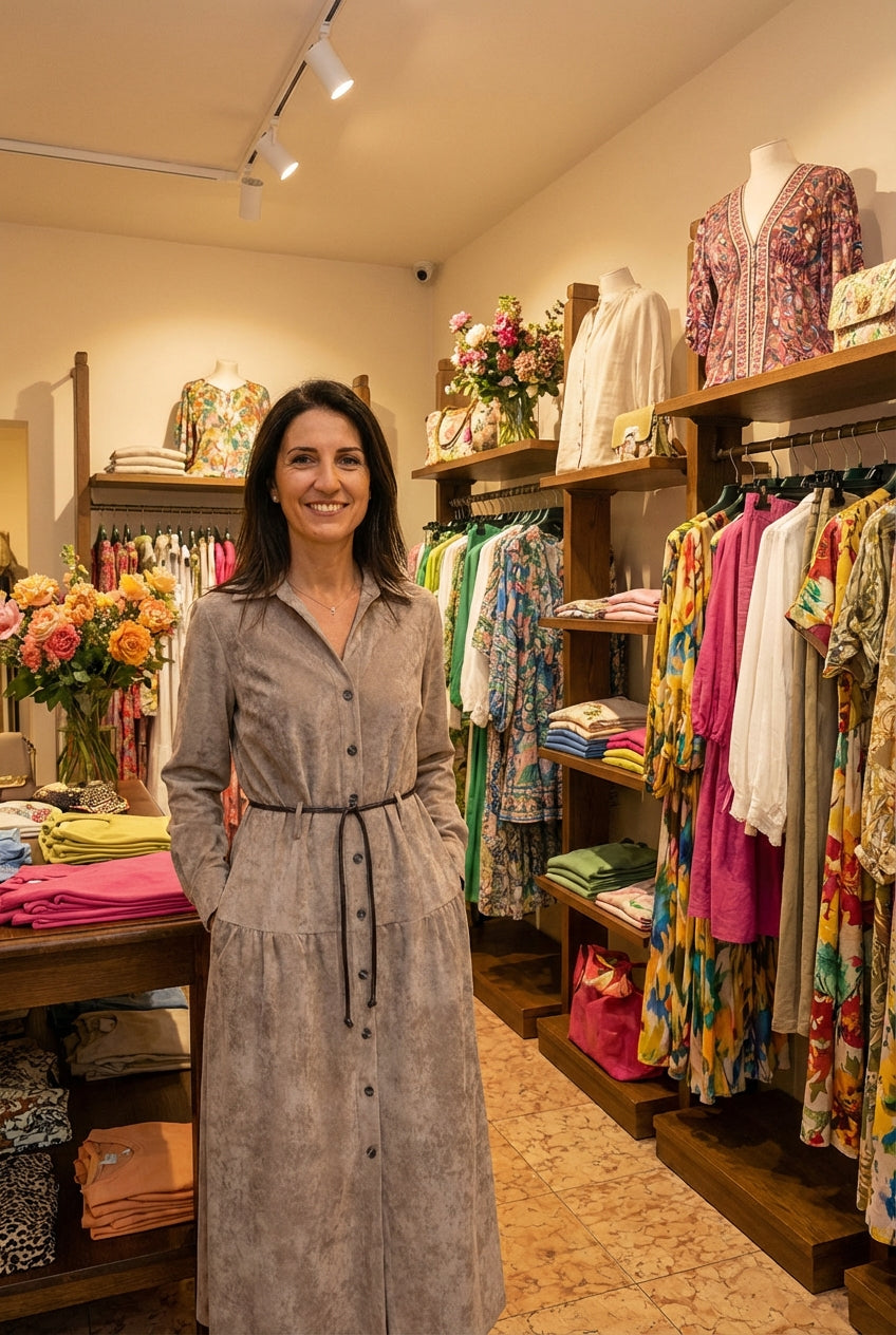 RosanoVerona™ | Abito lungo con colletto classico