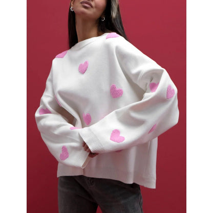 Mila | Maglione in Misto Cotone con Cuori